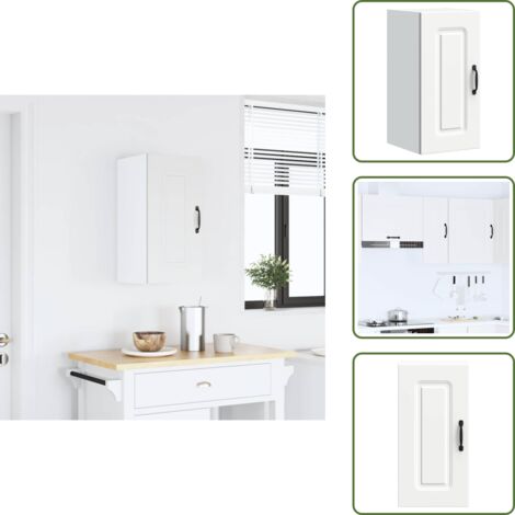 Armadio in truciolato - vidaXL Pensile da Cucina Kalmar Bianco in Legno Multistrato - Armadio da cucina bianco