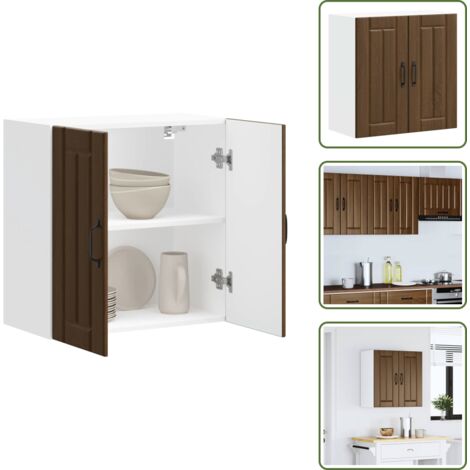 Armadio in truciolato - vidaXL Pensile da Cucina Lucca Rovere Marrone in Legno Multistrato - Armadio da cucina