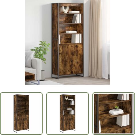 Armadio industriale -  Armadi alti 2 pcs Quercia Fumosa 79 x 36 x 200 cm