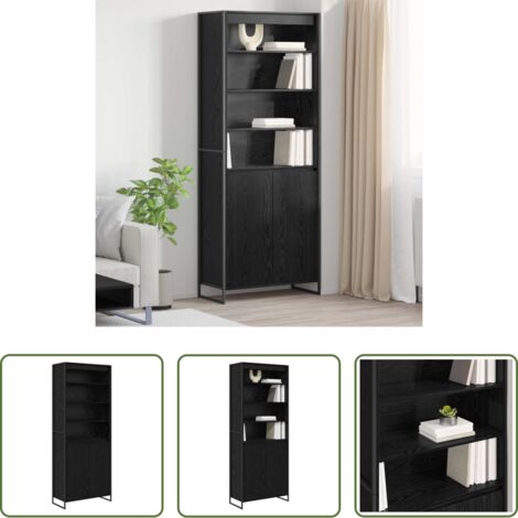 Armadio industriale -  Armadi alti 2 pcs Rovere Nero 79 x 36 x 200 cm