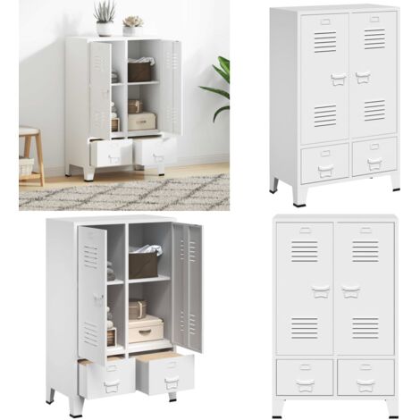Armadio Industriale Bianco 67x35x107 cm in Acciaio - Armadio in acciaio - Armadio bianco