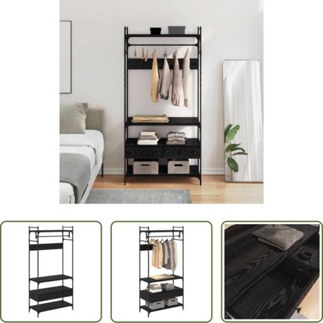 Armadio industriale -  Guardaroba Rovere nero 89 x 39 x 184.5 cm Legno multistrato