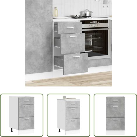 Armadio inferiore -  Armadio Inferiore “Lyon” Grigio Cemento 40x46x81,5cm