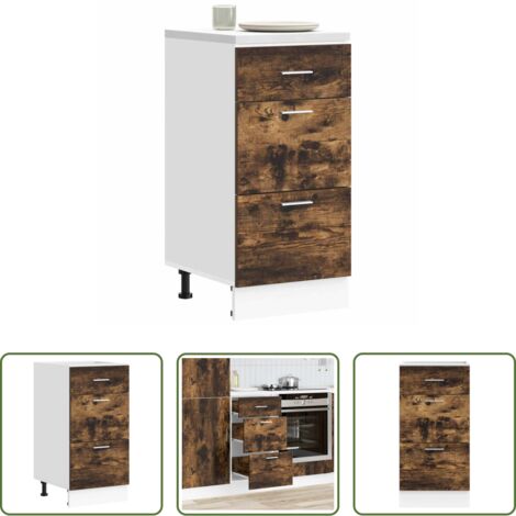 Armadio inferiore -  Armadio Inferiore “Lyon” Rovere Fumo 40x46x81,5cm
