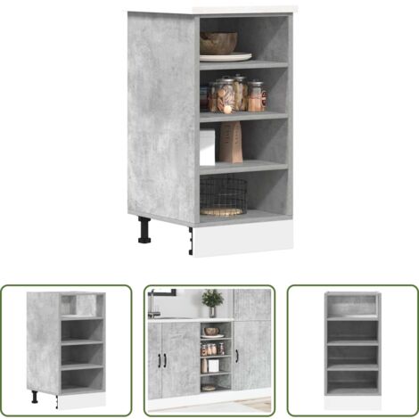 Armadio inferiore -  Armadio Inferiore “Riga” Grigio Cemento 40x44,5x81,5 cm
