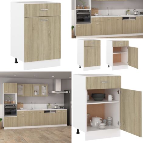 Armadio Inferiore Cassetto “Lyon” Rovere Sonoma 50x46x81,5 - Cassetto cucina - Armadio con cassetto