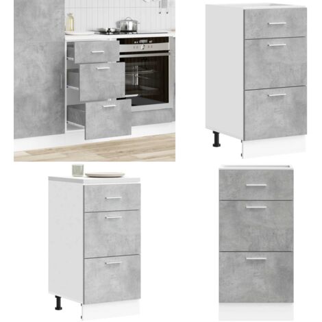 Armadio Inferiore “Lyon” Grigio Cemento 40x46x81,5cm - Armadio inferiore - Armadio cucina