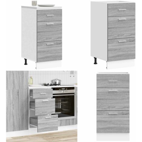 Armadio Inferiore “Lyon” Grigio Sonoma 40x46x81,5 cm - Armadio inferiore - Armadio cucina
