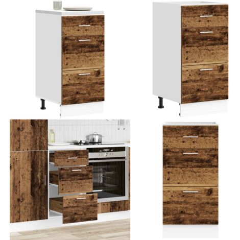 Armadio Inferiore “Lyon” Legno Antico 40x46x81,5 cm - Armadio inferiore - Armadio cucina