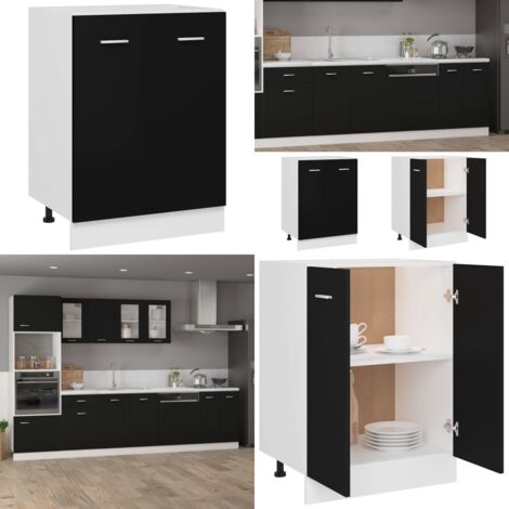 Armadio Inferiore “Lyon” Nero 60x46x81,5 cm - Armadio cucina - Armadio da cucina