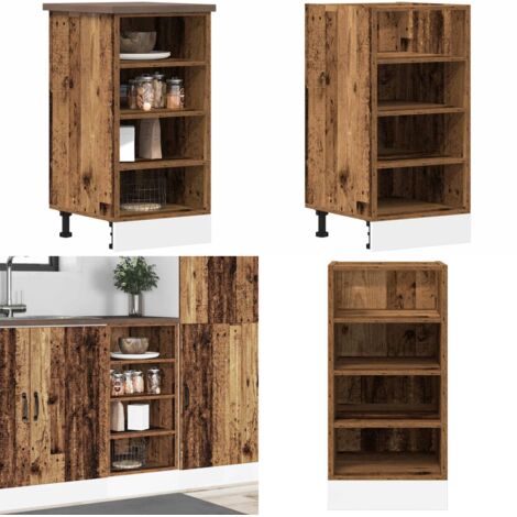Armadio Inferiore “Riga” Legno Antico 40x44,5x81,5 cm - Armadio inferiore - Armadio in truciolato