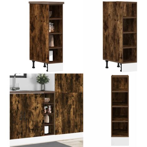 Armadio Inferiore “Riga” Rovere Fumo 20x44,5x81,5 cm - Armadio inferiore - Armadio da cucina con ripiano