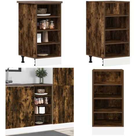 Armadio Inferiore “Riga” Rovere Fumo 40x44,5x81,5 cm - Armadio inferiore - Armadio da cucina con ripiano