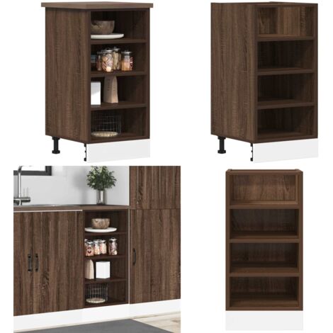 Armadio Inferiore “Riga” Rovere Marrone 40x44,5x81,5 cm - Armadio inferiore - Armadio da cucina marrone
