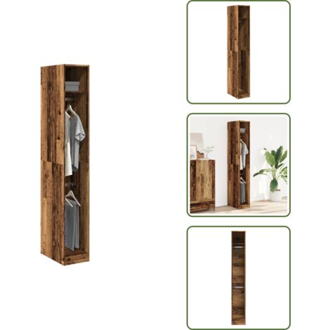 Armadio ingresso - vidaXL Armadio Legno Antico 30x50x200 cm in Legno Multistrato - Armadio con scomparti