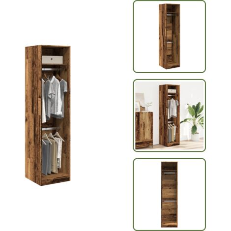 Armadio ingresso - vidaXL Armadio Legno Antico 50x50x200 cm in Legno Multistrato - Armadio con scomparti