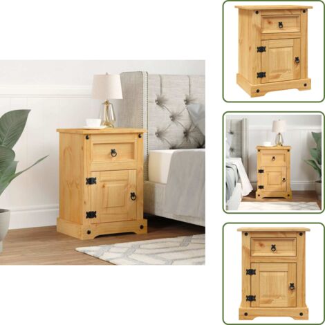 Armadio laterale - vidaXL Comodino in Legno di Pino Messicano Corona Range 53x39x66 cm - Arredamento messicano