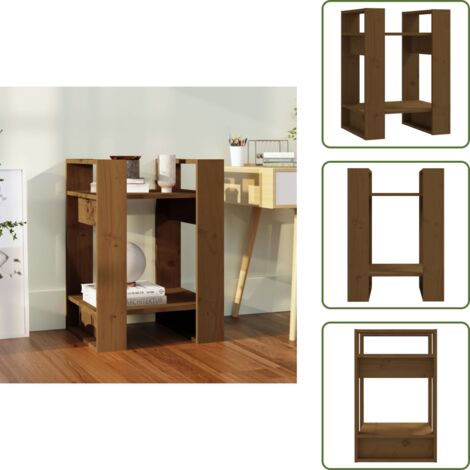 Armadio laterale - vidaXL Libreria/Divisorio Ambrato 41x35x57 cm in Massello di Pino - Libreria marrone ambra