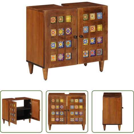 Armadio lavabo -  Armadio per Lavabo da Bagno con porta Noce 62 x 33 x 58 cm