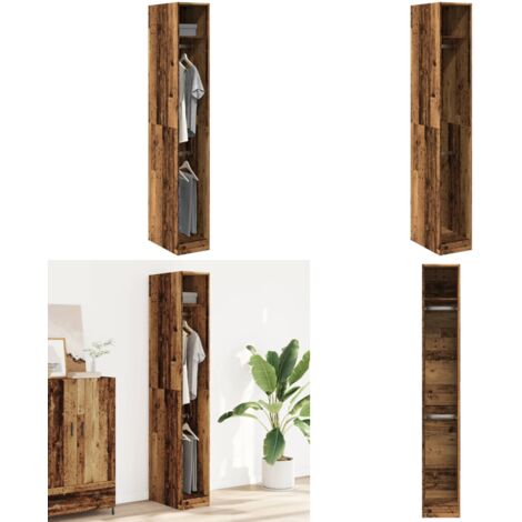 Armadio Legno Antico 30x50x200 cm in Legno Multistrato - Armadio antico - Armadio multistrato