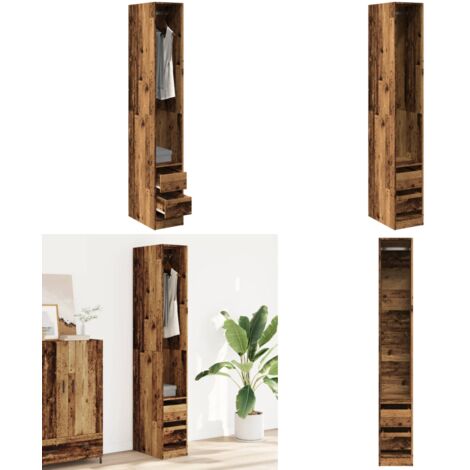 Armadio Legno Antico 30x50x200 cm in Legno Multistrato - Armadio da ingresso - Armadio antico