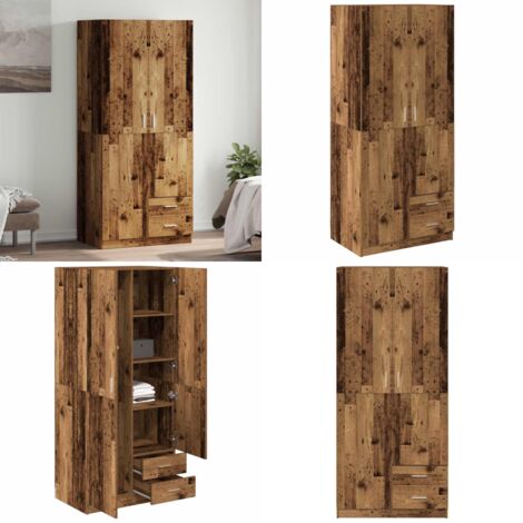 Armadio Legno Antico 80x52x180 cm in Truciolato - Armadio antico - Armadio con cassetti