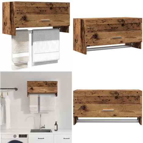 Armadio Legno Vecchio 70x32,5x35 cm in Legno Multistrato - Armadio con aste - Armadio per vestiti
