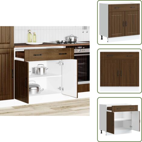 Armadio marrone - vidaXL Base da Cucina Lucca Rovere Marrone in Legno Multistrato - Armadio con porte
