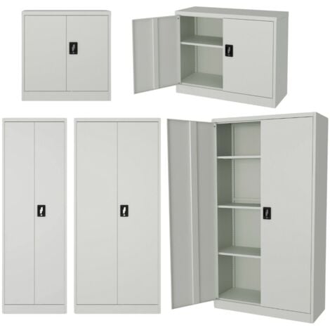 Armadio Metallico 2 Ante Alto e basso Varie Larghezze da 60 a 100cm con ripiani - MISURE PRODOTTO: 100LX40PX80H