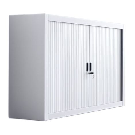 Armadio In Metallo Metalplex 100x45x200 Cm Con 2 Ante E Serratura, 4 Ripiani Regolabili, Carico 55 Kg Per Piano, Colore Grigio RAL7035, Montaggio Fai-da-te