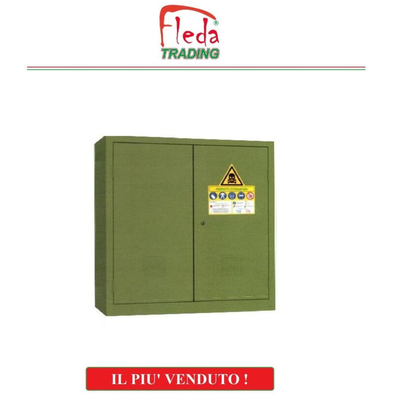 Armadio Metallico per Fitosanitari Fitofarmaci 2 Ante / 1 Vascha Dim 100x45x100h