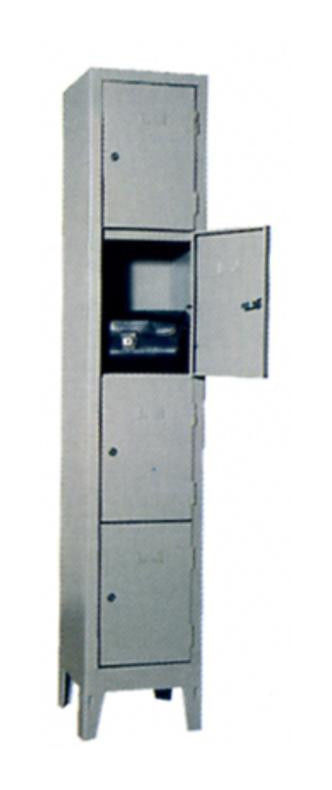 Image of Armadio metallo acciaio portaborse 4 vani 36x50x180 cm