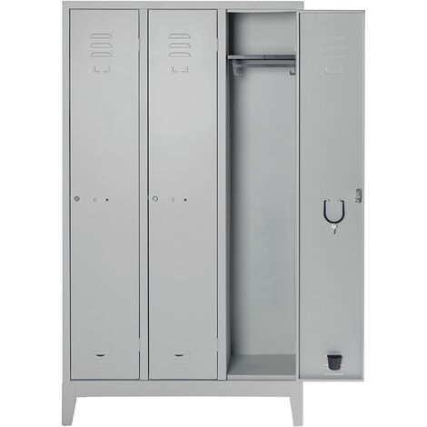 Armadio metallo spogliatoio 101x33x180 cm 3 a porte