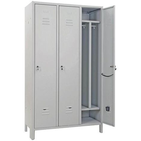 ARMADIO METALLO SPOGLIATOIO SPORCO/PULITO 3 POS.L100 P50 H180CM C/DIV
