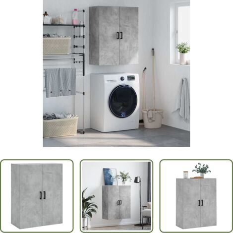 Armadio mobile -  Mobile a Parete Grigio Cemento 69,5x34x90 cm