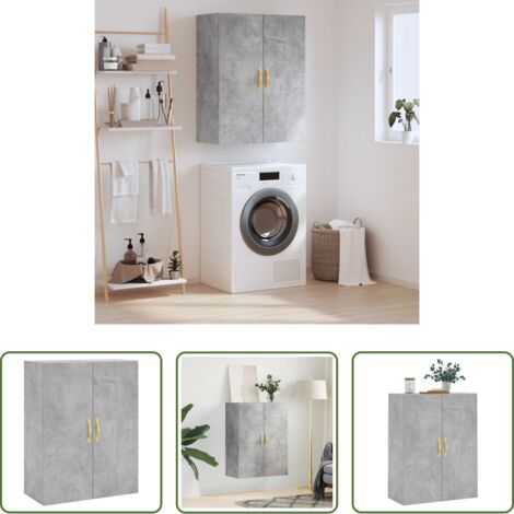 Armadio mobile -  Mobile a Parete Grigio Cemento 69,5x34x90 cm