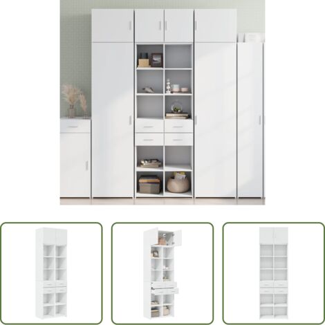 Armadio -  Mobile Portaoggetti Bianco 70x42,5x225 cm in Truciolato