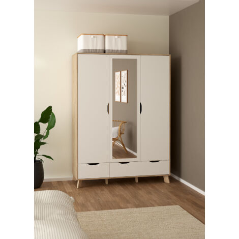 ARMADIO MOD. IKAST CM 147.2X58.1 H. 201 JACKSON HICKORY E BIANCO OPACO