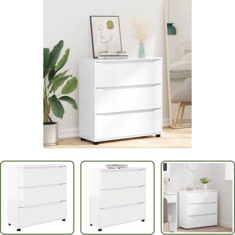Armadio moderno -  Armadio Bianco Lucido 80 x 31 x 81 cm Legno multistrato