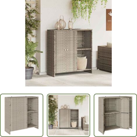 Armadio moderno -  Armadio con lo scaffale Grigio chiaro 100 x 36 x 102 cm Rattan