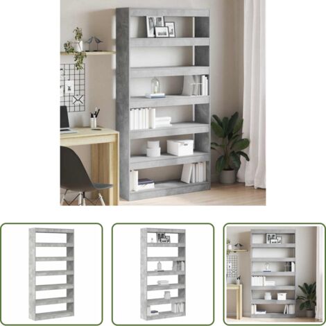 Armadio moderno -  Armadio per Libri Grigio cemento 100 x 30 x 198 cm