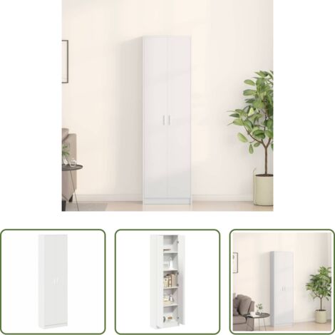 Armadio moderno -  Guardaroba con porta Bianco 55 x 25 x 189 cm Legno multistrato