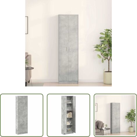 Armadio moderno -  Guardaroba Grigio cemento 55 x 25 x 189 cm Legno multistrato