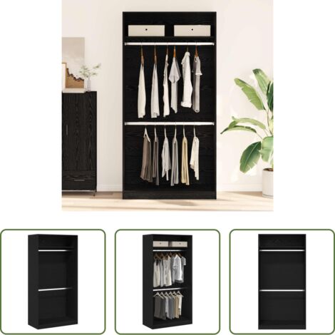 Armadio moderno -  Guardaroba Rovere Nero 100 x 50 x 200 cm Legno multistrato