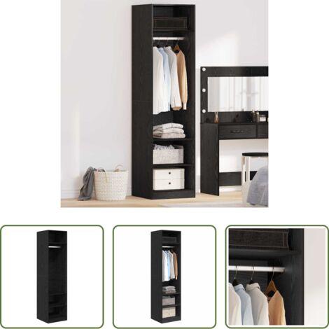 Armadio moderno -  Guardaroba Rovere Nero 50 x 50 x 200 cm Legno multistrato