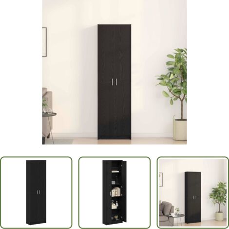Armadio moderno -  Guardaroba Rovere Nero 55 x 25 x 189 cm Legno multistrato