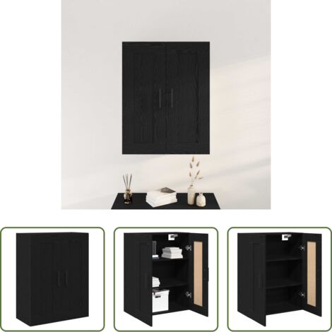 Armadio moderno -  Mobile a muro Rovere Nero 69,5 x 34 x 90 cm Legno multistrato