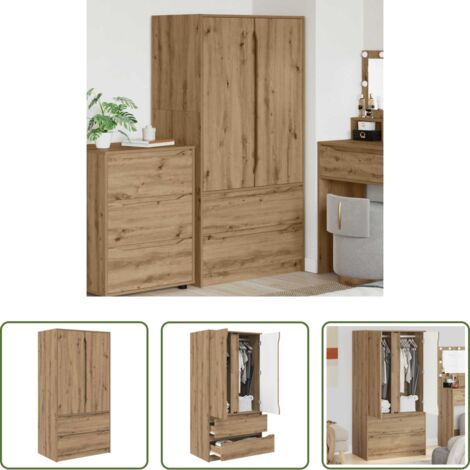 Armadio moderno -  Mobile da Bagno con porta Rovere artigianale 79,5 x 49 x 156 cm