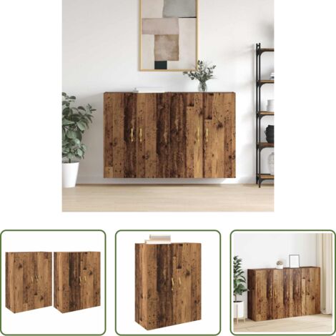 Armadio moderno -  Mobiletto a muro 2 pcs Legno vecchio 69,5 x 34 x 90 cm