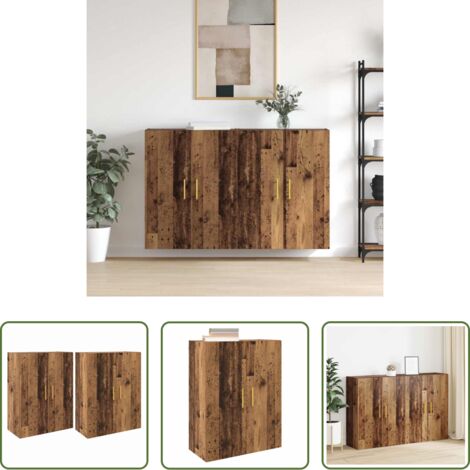 Armadio moderno -  Mobiletto a muro 2 pcs Legno vecchio 69,5 x 34 x 90 cm